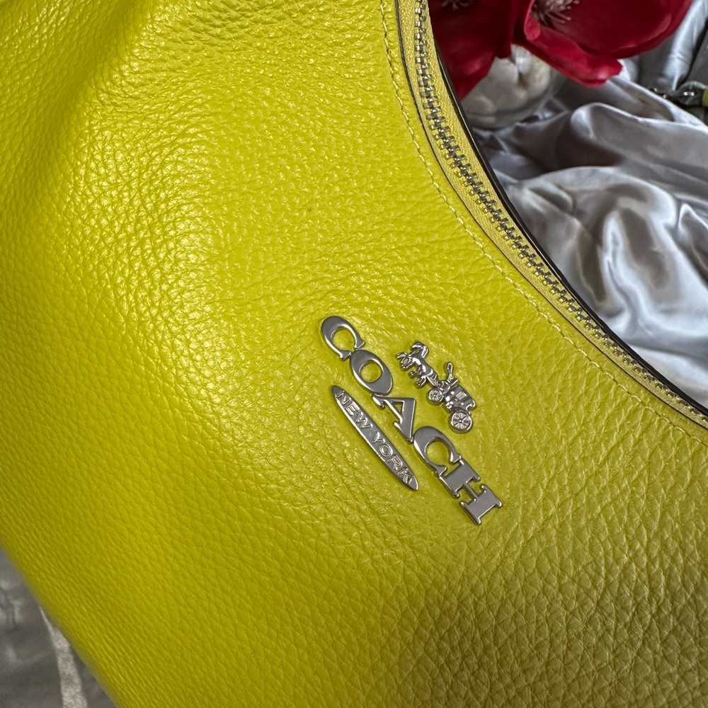 🌹LIMITED EDITION Coach Teri Hobo Lime Leather
Shoulder & Crossbody Bag & Wallet - Picture 5 of 16
